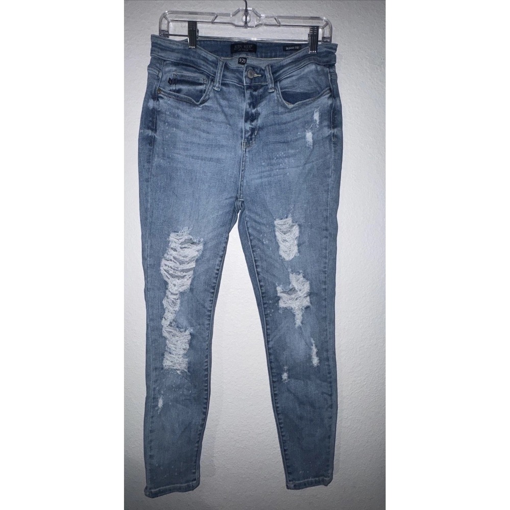 Judy Blue JB82293LT Womens Size 9/29 Distressed High Rise Stretch Denim‎ Jeans